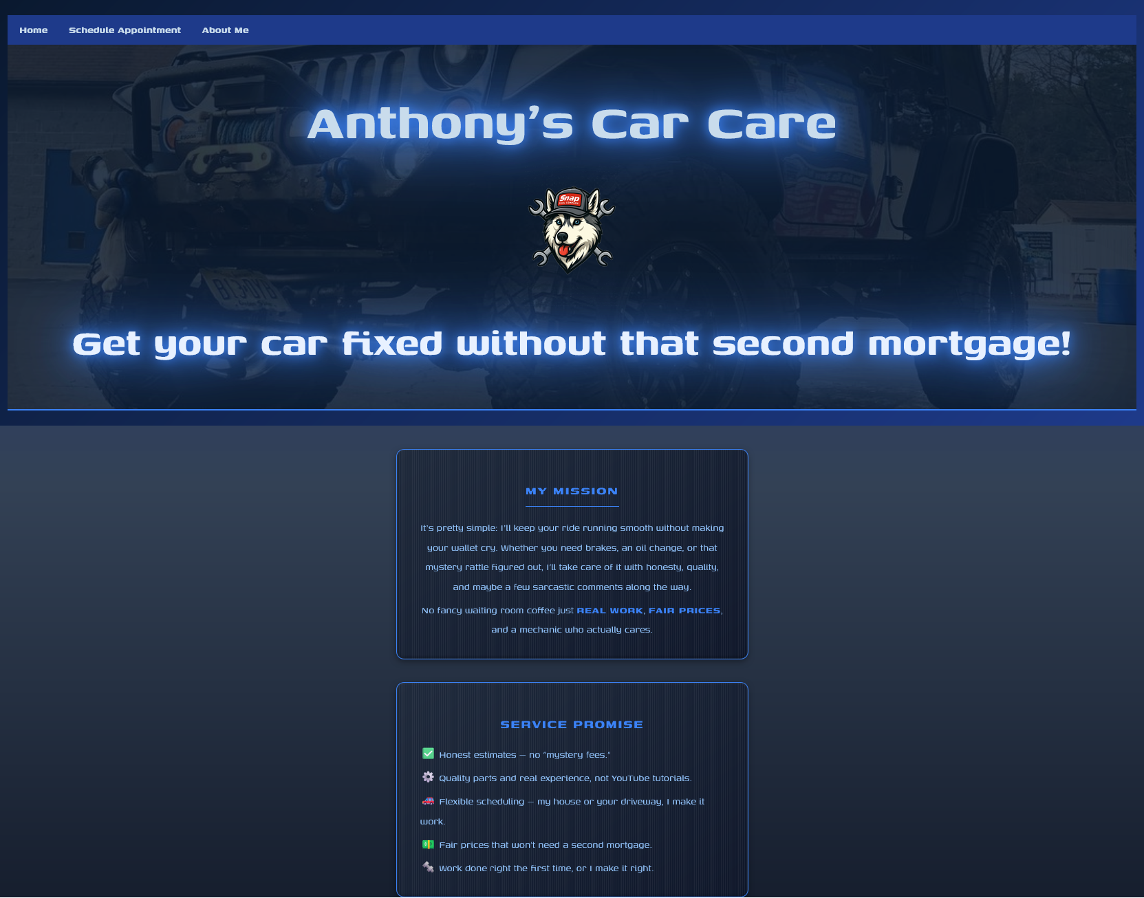 Project 1 Desktop View